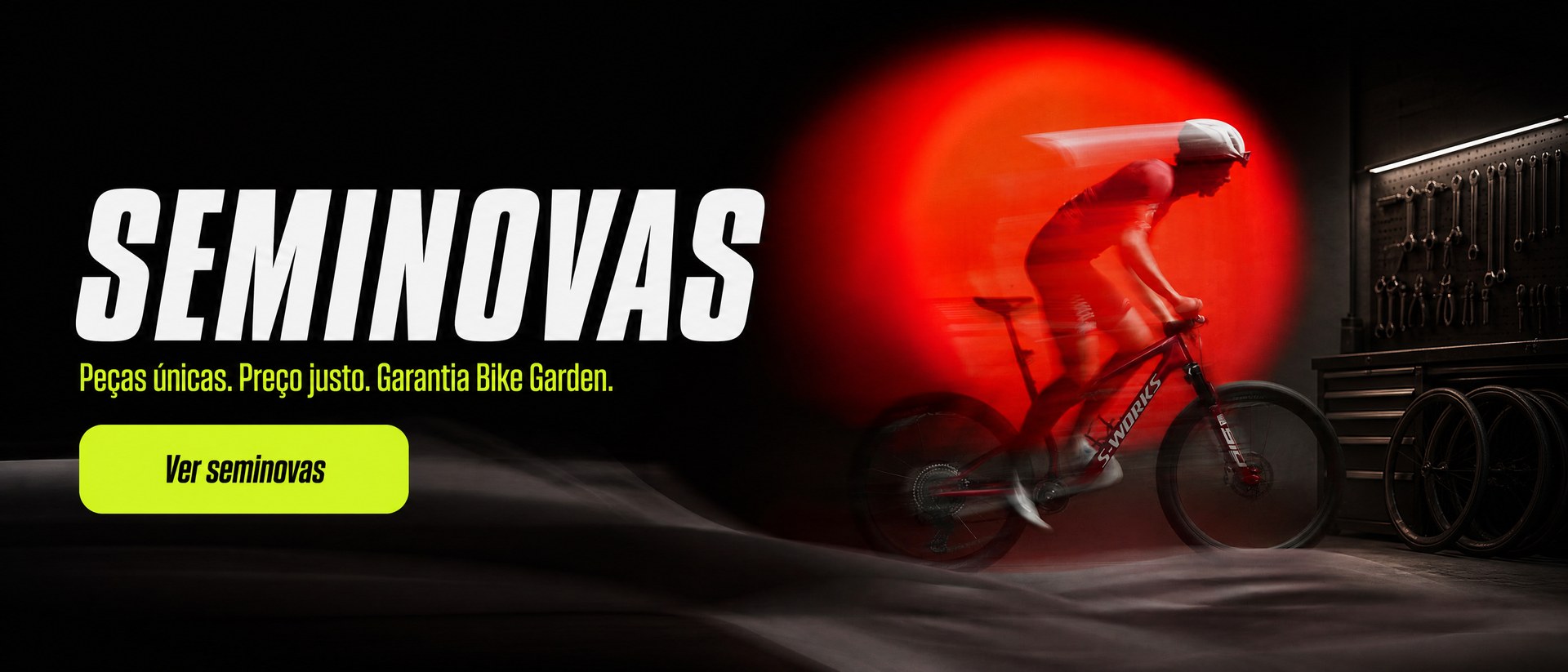 Ciclista em movimento, seminovas Bike Garden